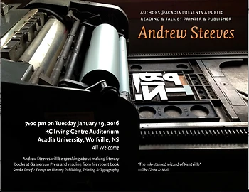 Poster for Andrew Steeves on Making Books