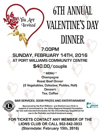 Poster for Valentine's Day Dinner
