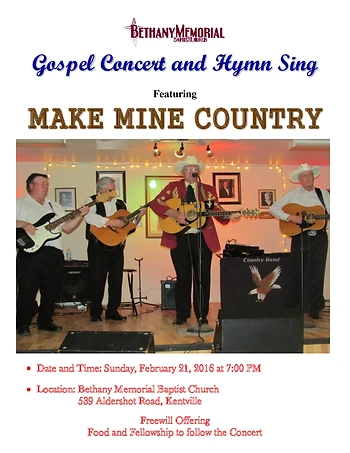 Poster for Gospel Concert & Hymn Sing