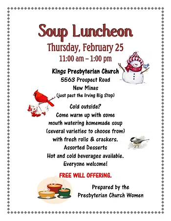 Poster for Soup Luncheon