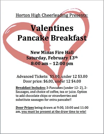 Poster for Valentines Pancake Breakfast