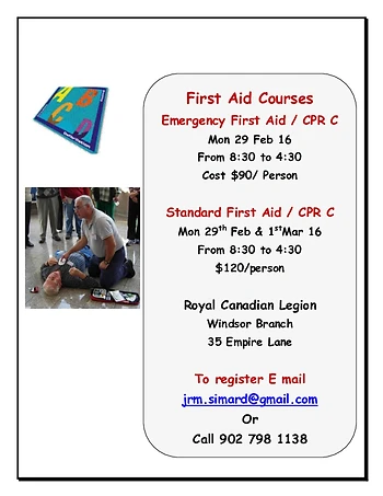 Poster for First Aid Courses