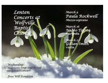 Poster for Lenten Noon Hour Concerts