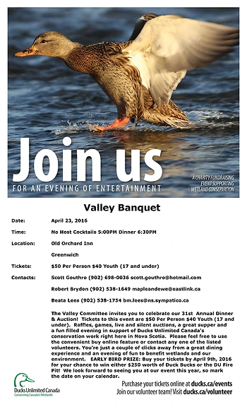 Poster for Ducks Unlimited Dinner