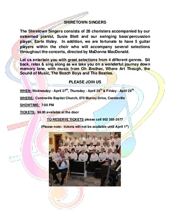 Poster for Shiretown Singers
