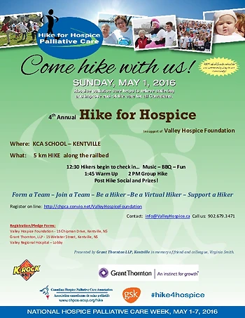 Poster for Hike for Hospice Palliative Care