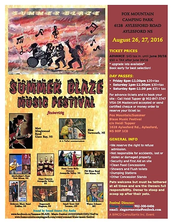 Poster for Summer Blaze Music Festival