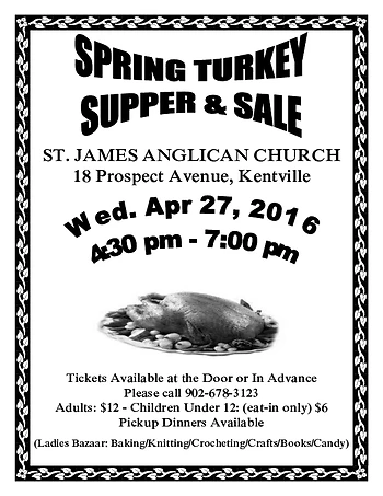 Poster for Spring Turkey Supper