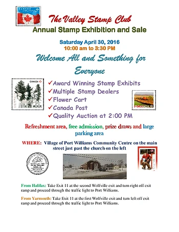 Poster for Valley Stamp Club Exhibition & Sale