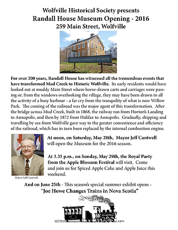 Poster for Randall House Museum Opening 