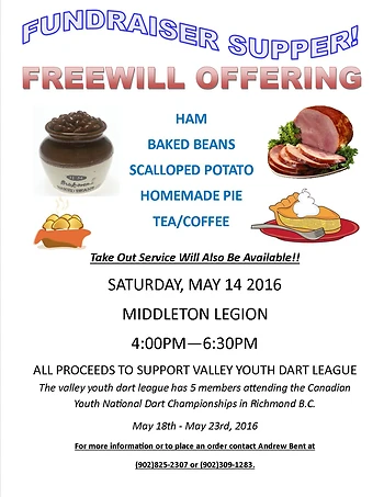Poster for Fundraiser Supper