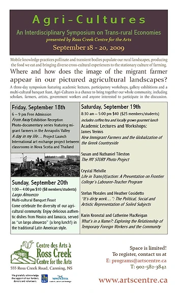 Poster for Agri-Cultures: Exhibition Reception