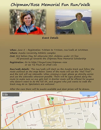 Poster for Chipman/Rose Memorial Fun Run/Walk