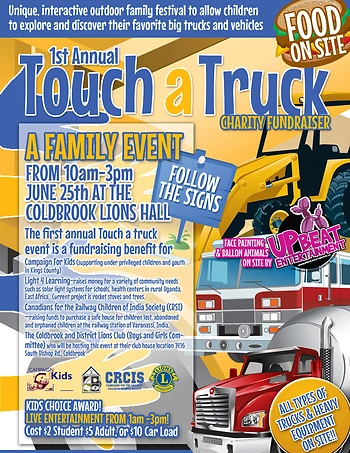 Poster for Touch a Truck Charity Fundraiser