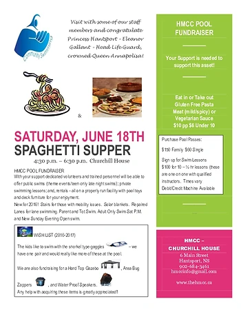 Poster for Spaghetti Supper Pool Fundraiser