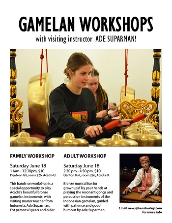 Poster for Gamelan Workshop for Families