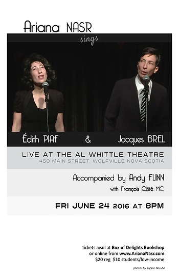 Poster for Ariana Nasr sings PIAF & BREL