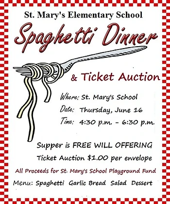 Poster for Spaghetti Dinner & Ticket Auction