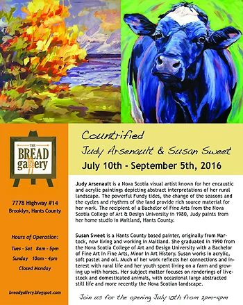 Poster for Countrified: New Works by Judy Arsenault and Susan Sweet
