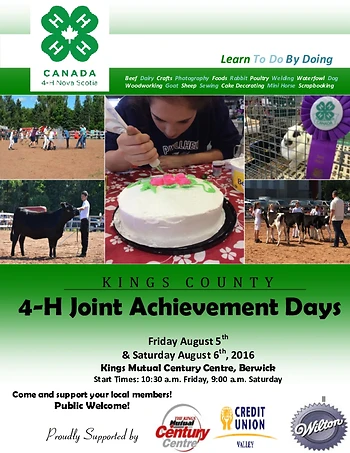 Poster for Kings County 4-H Joint Achievement Days