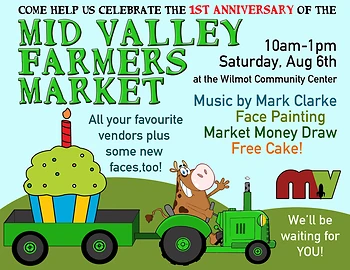 Poster for Mid Valley Farmers Market Anniversary