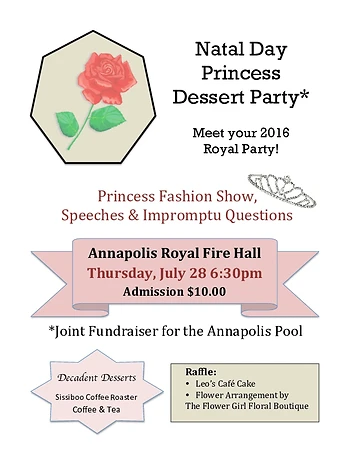 Poster for Natal Day Princess Dessert Party
