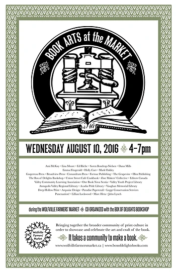 Poster for Book Arts at the Market