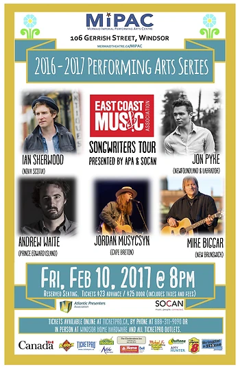 Poster for ECMA Songwriters Tour