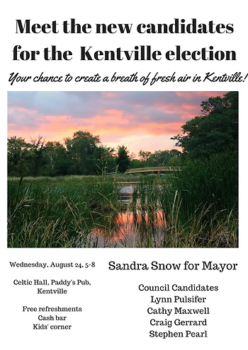 Poster for Meet & Greet with new Kentville Candidates