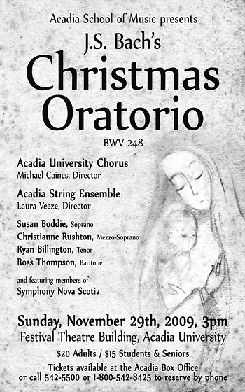 Poster for Bach's Christmas Oratorio
