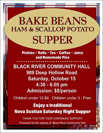 Poster for Ham, Bean & Scallop Supper