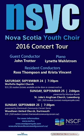 Poster for Nova Scotia Youth Choir Concert