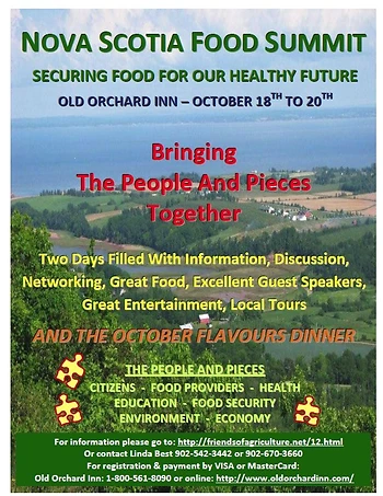 Poster for Nova Scotia Food Summit
