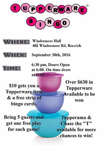 Poster for Tupperware® Bingo