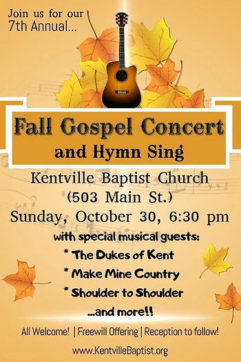 Poster for Fall Gospel Concert and Hymn Sing