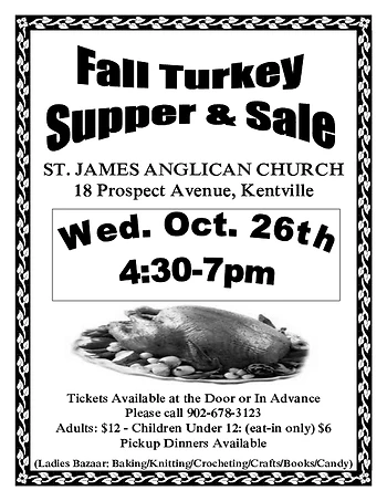 Poster for Fall Turkey Supper & Sale