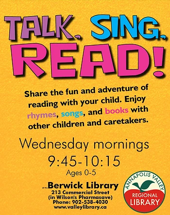 Poster for Talk Sing Read! Storytime