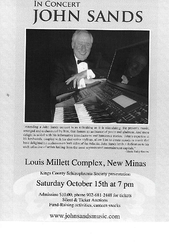 Poster for John Sands Concert