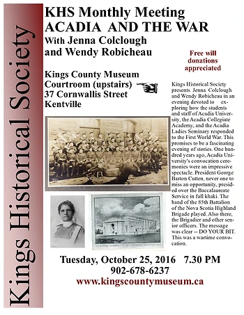 Poster for Acadia and the War