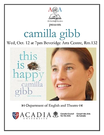 Poster for Award-winning Novelist Camilla Gibbs