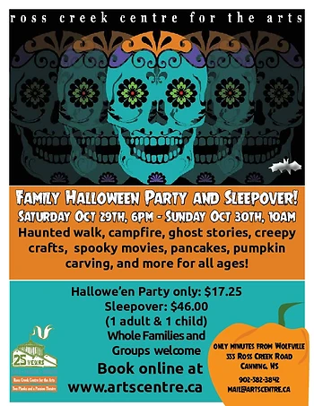 Poster for Family Hallowe'en Party and Sleepover!