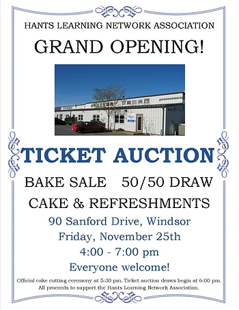 Poster for Grand Opening & Ticket Auction
