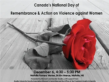 Poster for Canada’s National Day of Remembrance & Action on Violence against Women