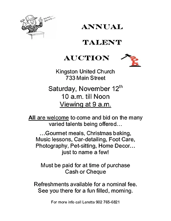 Poster for Annual Talent Auction