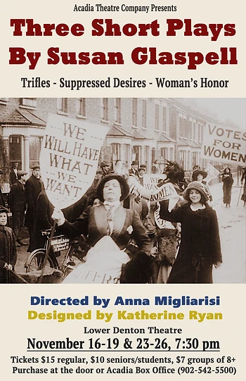 Poster for Three Short Plays by Susan Glaspell