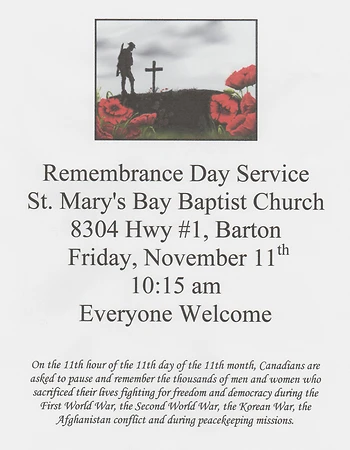 Poster for Remembrance Day Service