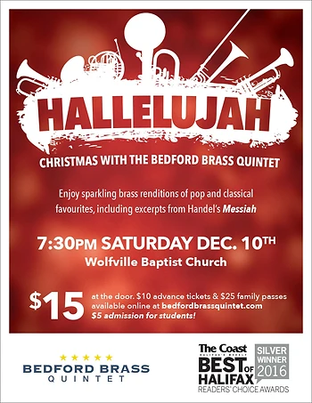 Poster for Hallelujah: Christmas with the Bedford Brass Quintet