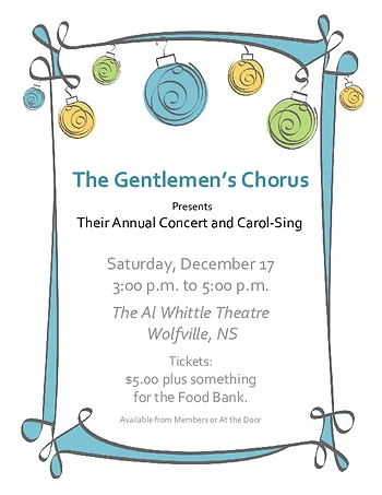 Poster for Gentlemen's Chorus Carol Sing