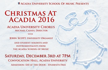Poster for Christmas at Acadia - University Chorus