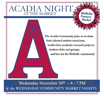 Poster for Acadia Night at the Market